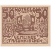 Rakousko, nouzová bankovka 50 h, Traukirchen, 1920, krásný stav UNC