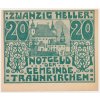 Rakousko, nouzová bankovka 20 h, Traukirchen, 1920, krásný stav UNC