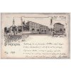 53 - Přerov, 3 - záběrová koláž, kostel, klášterní budova, měšťanská škola, cca 1899