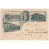 53 - Přerov, 4 - záběrová koláž, Měšťanská, Obecná a Hospodářská škola, cca 1899