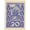 Rakousko, nouzová bankovka 20 h, Ulsbach, 1920, krásný stav UNC