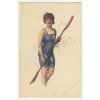 Dívka ve sportovním, veslařka, ca 1924