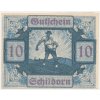 Rakousko, nouzová bankovka 10 h,  Schildorn, 1920, krásný stav UNC