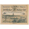 Rakousko, nouzová bankovka 50 h, Gleink, 1921, krásný stav UNC