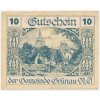 Rakousko, nouzová bankovka 10 h, Grünau, 1921, stav 0