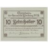 Rakousko, nouzová bankovka 10 h, Kürnberg, 1921, krásný stav UNC