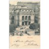 25 - Karlovy Vary (Karlsbad), Theater, oživená partie s pohledem na divadlo, cca 1899