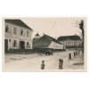 67 - Třebíčsko, Myslibořice, oživená Hlavní ulice, obchod..., ca 1930