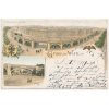 Rakousko, Wien (Vídeň), 2 záběrová koláž, Wiener Stadtbahn, Gürtellinie, cca 1898
