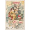 Novoroční přání, Heil Gruss zum Neuen Jahre, litografie, cca 1907