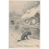 Vánoční přání, Fröhliche Weihnachten, cca 1912