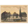 Německo, Chemnitz, Theaterplatz, museum, Städt. Opernhaus, Petrikirche, cca 1927