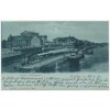 Německo, Dresden, Helbig's Etablissement, pohled za soumraku, cca 1898
