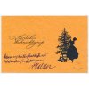 Vánoční přání, Herzlichen Weihnachtsgrüsse, silueta u stromečku, cca 1922