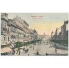 49 - Praha, oživené Václavské náměstí, "Pozdrav z Prahy", cca 1900