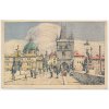 49 - Praha, Pohled z Karlova mostu ke Křižovníkům, Nakl. B. Kočí, cca 1925