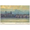 49 - Praha, Pohled z Františkova nábřeží na Hradčany, cca 1925