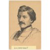 Borovský Karel Havlíček (1821-1856), spisovatel, Portrétová pohlednice, cca 1924