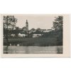 64 - Táborsko, Veselí nad Lužnicí, pohled na město od řeky Lužnice, cca 1930