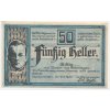Rakousko, nouzová bankovka 50 h, Uurolzmünster, 1920, krásný stav UNC