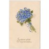 Srdečné přání k jmeninám, kytice, cca 1916