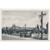 49 - Praha, Hradčany a oživený Karlův most, cca 1947