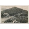 66 - Trutnovsko, Krkonoše, Sněžka s Obří boudou a Slezský dům, cca 1932