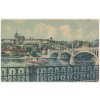 49 - Praha, Mánesův most, pohled na Hradčany, cca 1920
