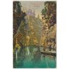 14 - Děčínsko, Edmundova soutěska, oživená partie s loďkou, cca 1920