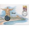 Brazílie, mincovní dopis, rozměr 12,7 x 17,7 cm, 1991, sběratelský stav