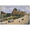 47 - Plzeň, oživená partie s tramvají před divadlem, cca 1917