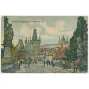 49 - Praha, Malostranská mostecká věž, oživená partie, cca 1924