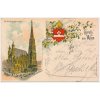 Rakousko, Wien, koláž, St. Stefanskirche, prošlá poštou 1896(!!!)
