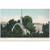 Bosna a Herzegovina, Sarajevo, Ali Pascha - Moschee mit Pensionsfondgebäude, cca 1909