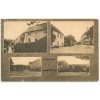 34 - Lounsko, Domoušice, 4 záběrová koláž s dominantami obce ,cca 1915