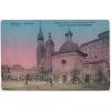 Polsko, Kraków (Krakov), Glóvny rynek z kościolem N. P. Maryi, cca 1915