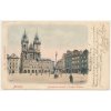 49 - Praha, oživené Staroměstské náměstí s Týnským chrámem, cca 1901í