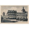 02 - Beroun, Kavárna Slavie, náměstí s automobily, cca 1940