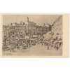 41 - Olomouc, Dolní náměstí o trhu, kresba prof. K. Wellnera, cca 1913