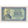 ČSR, 20 Kčs, bez data (1945), série HV, neperforovaná, krásný stav 0++