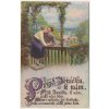 Milostná pohlednice, "Přijď Jeníčku k nám, já Ti něco dám...", cca 1919