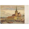 52 - Prostějov, oživené náměstí s trhy, V. Malý, cca 1930