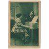 Námětová pohlednice, "Její píseň", cca 1920