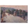 49 - Praha, Kaiser Franzens-Brücke, oživený most, tramvaj..., cca 1917