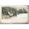 Polsko, Krkonoše, Sněžné jámy, litografie, prošlá poštou 1896 (!!!)