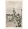 41 - Olomouc, radnice, autobusy, pohled na oživené náměstí, cca 1950