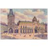 49 - Praha, oživená partie u Prašné brány a Obecního domu, cca 1915