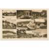 73 - Zlínsko, Luhačovice, 8-mi záběrová koláž lázeňského města, cca 1949