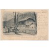 03 - Blansko, oživená partie u Švýcarské chalupy u Adamova, "Švýcárna", cca 1900