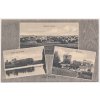 50 - Praha-východ, Říčany, 3 záběrová koláž, Zřícenina, Partie u rybníka, 1911